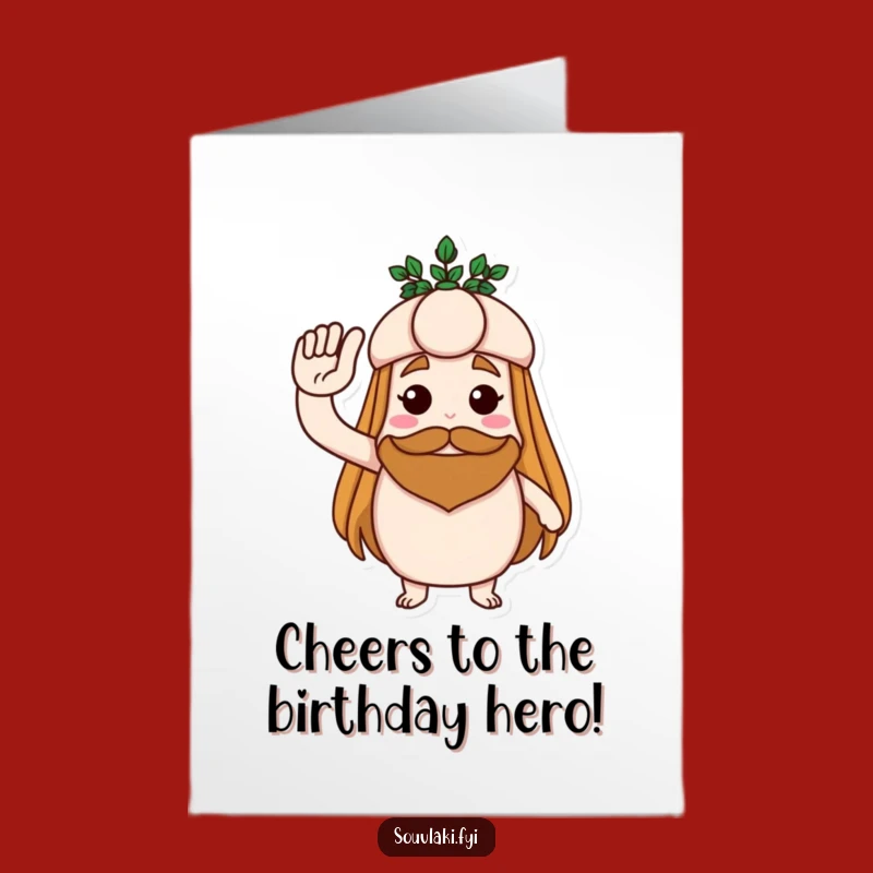 Free Printable Souvlaki Birthday Card - Proud Saluting Hero, Funny Downloadable Gift