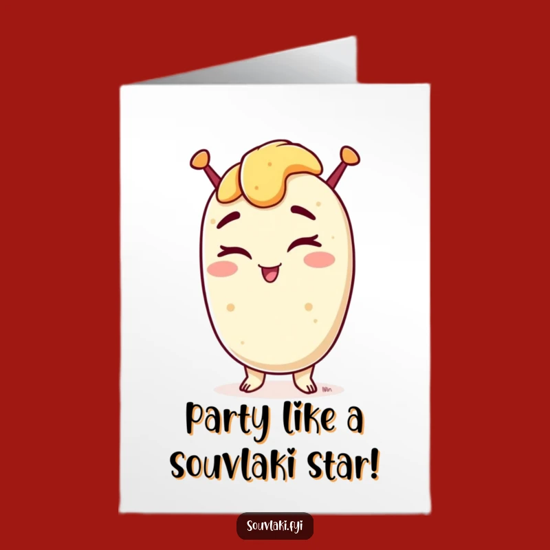 Free Printable Birthday Card: Winking Souvlaki Funny Downloadable Gift