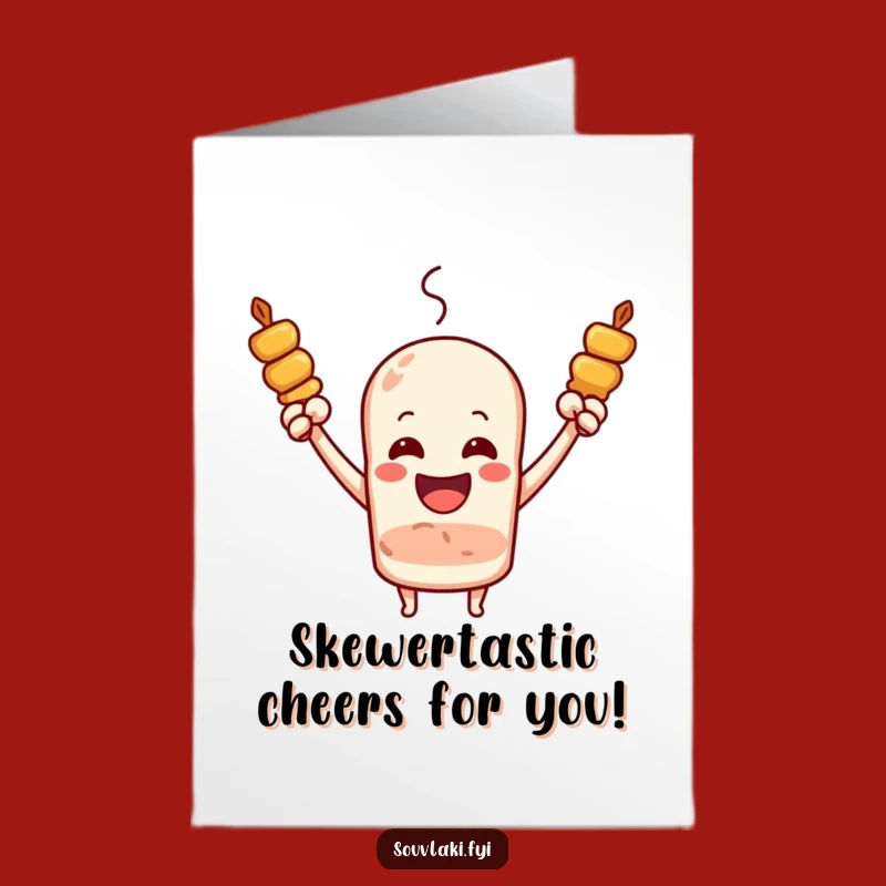 Free Printable Congrats Card: Cheering Souvlaki Victory Funny Downloadable Gift