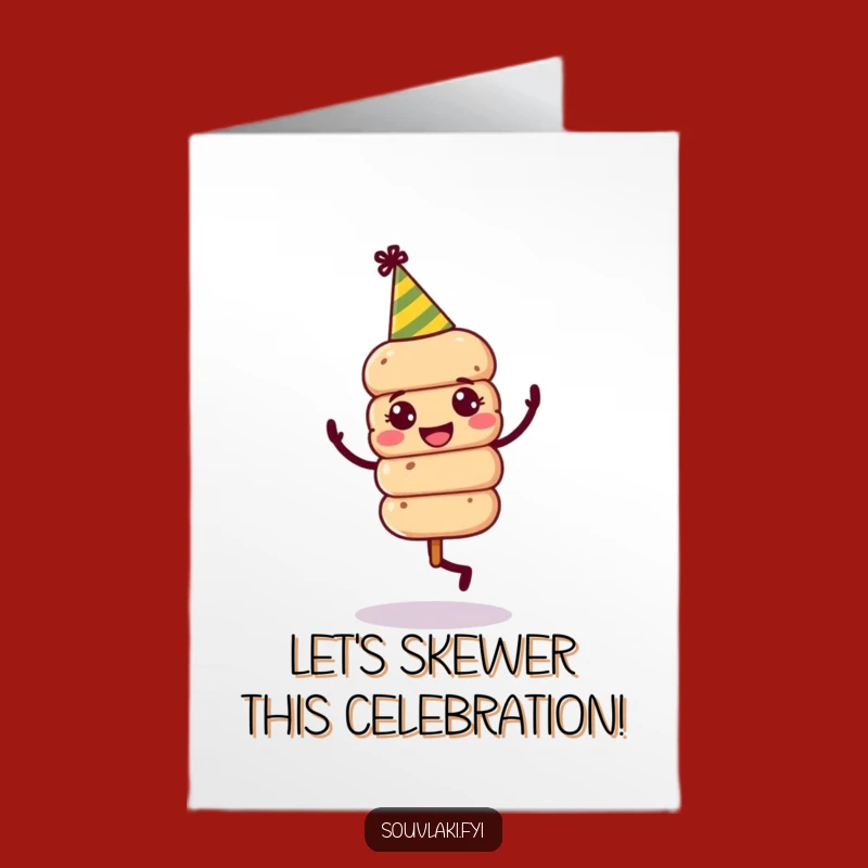 Free Printable Congrats Card: Dancing Souvlaki Funny Downloadable Gift