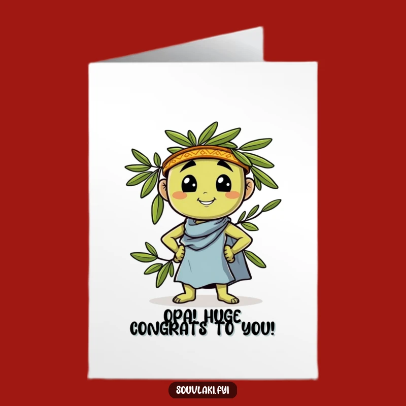 Free Printable Congrats Card: Humorous Greek Olive, Perfect Downloadable Gift