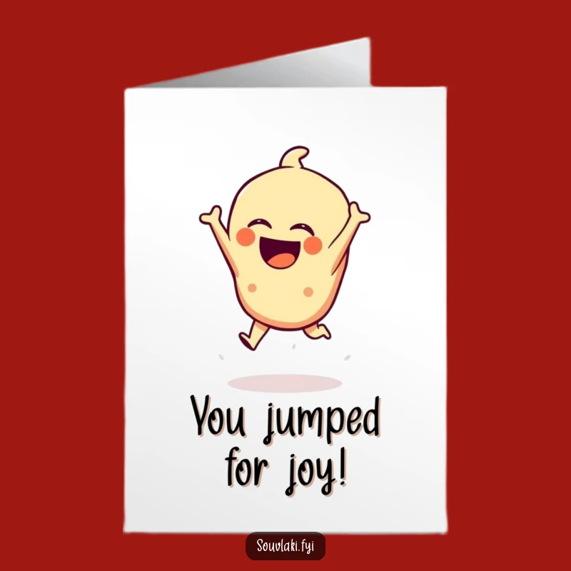 Free Printable Congrats Card: Laughing Spanakopita Dramatic Leap Humorous Downloadable Gift