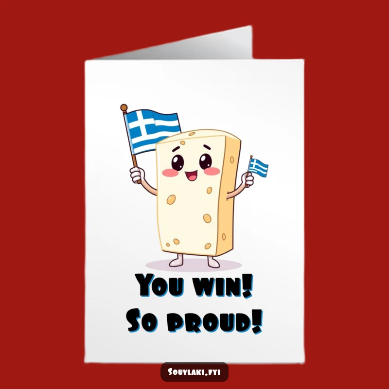 Free Printable Congratulations Card: Proud Feta, Greek Flag, Festive Downloadable Gift
