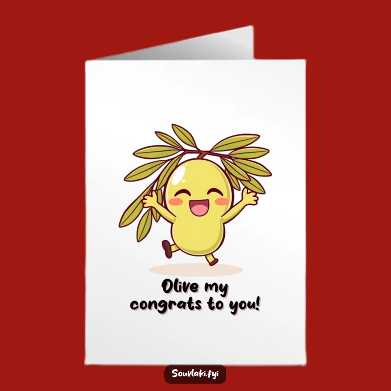 Free Printable Congrats Card: Olive Spin Success Downloadable Gift