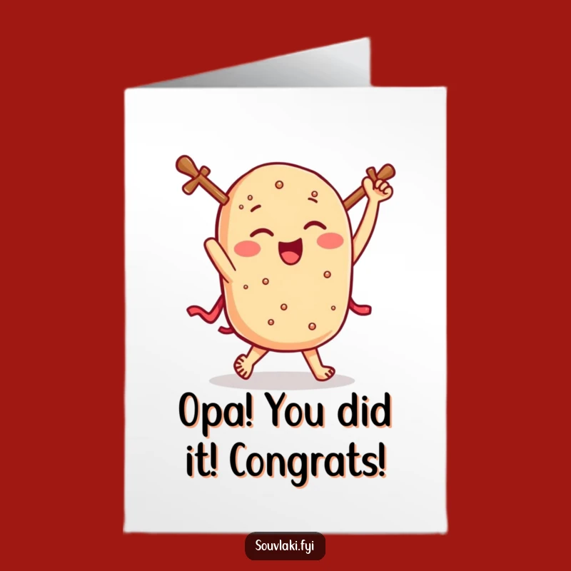 Free Printable Congrats Card: Triumphant Souvlaki Jig for a Funny Downloadable Gift