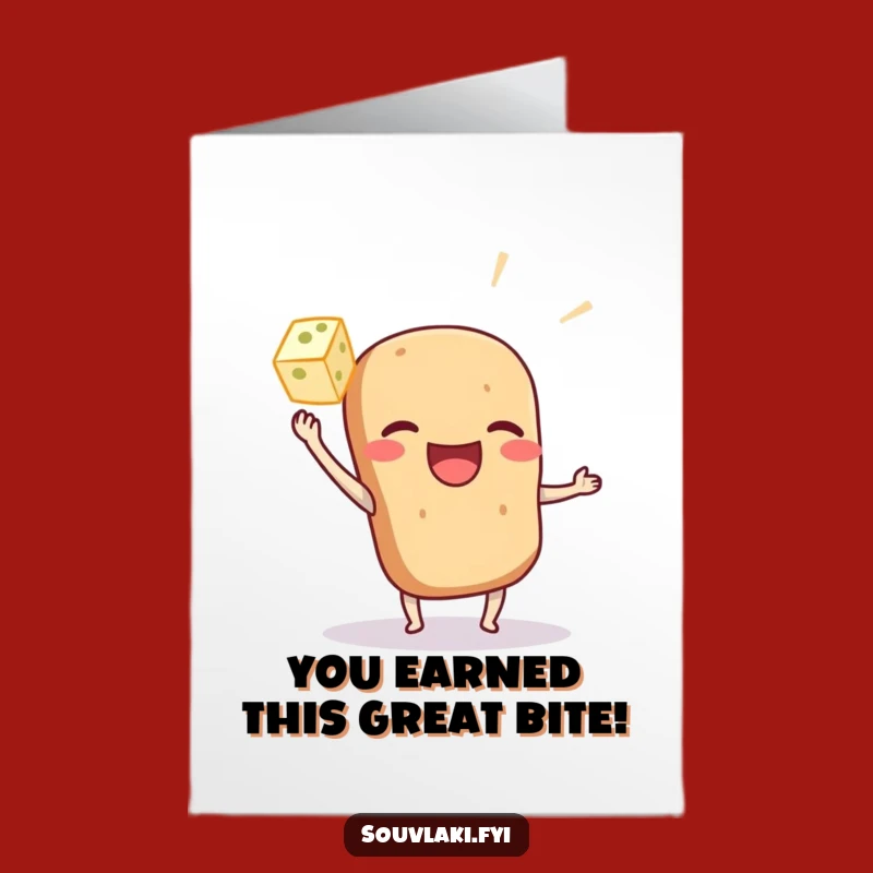 Free Printable Souvlaki Congratulations Card: Funny Food character downloadable gift