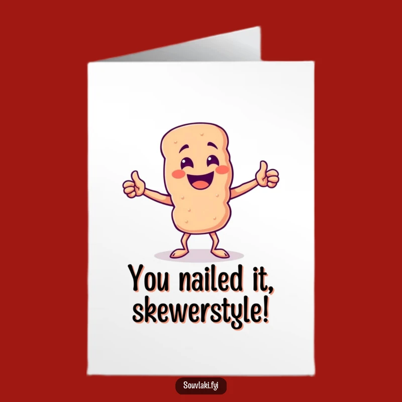Free Printable Congrats Card: Souvlaki Skewer Victory Funny Downloadable Gift