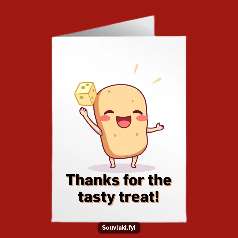 Free Printable Souvlaki Thank You Card: Funny Food character downloadable gift