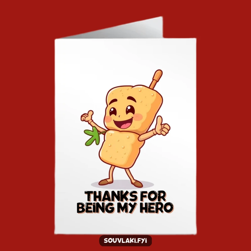 Free Printable Thank You Card: Heroic Souvlaki Skewer, Fun Downloadable Gift
