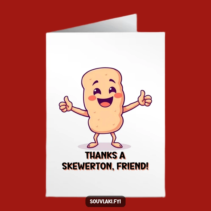 Free Printable Thank You Card: Souvlaki Skewer Gratitude Funny Downloadable Gift