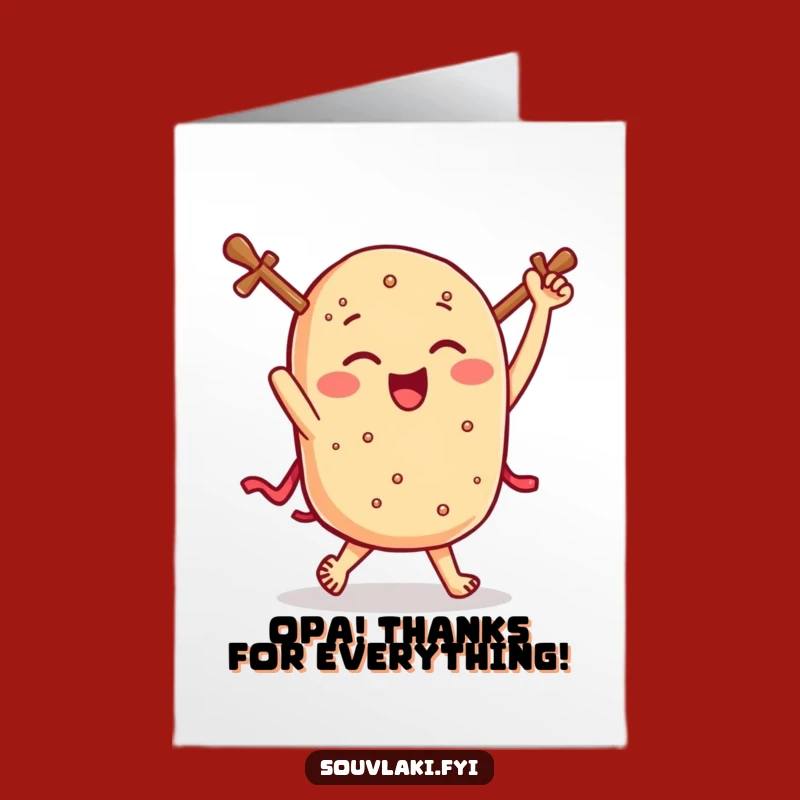 Free Printable Thank You Card: Winking Souvlaki Jig for a Funny Downloadable Gift
