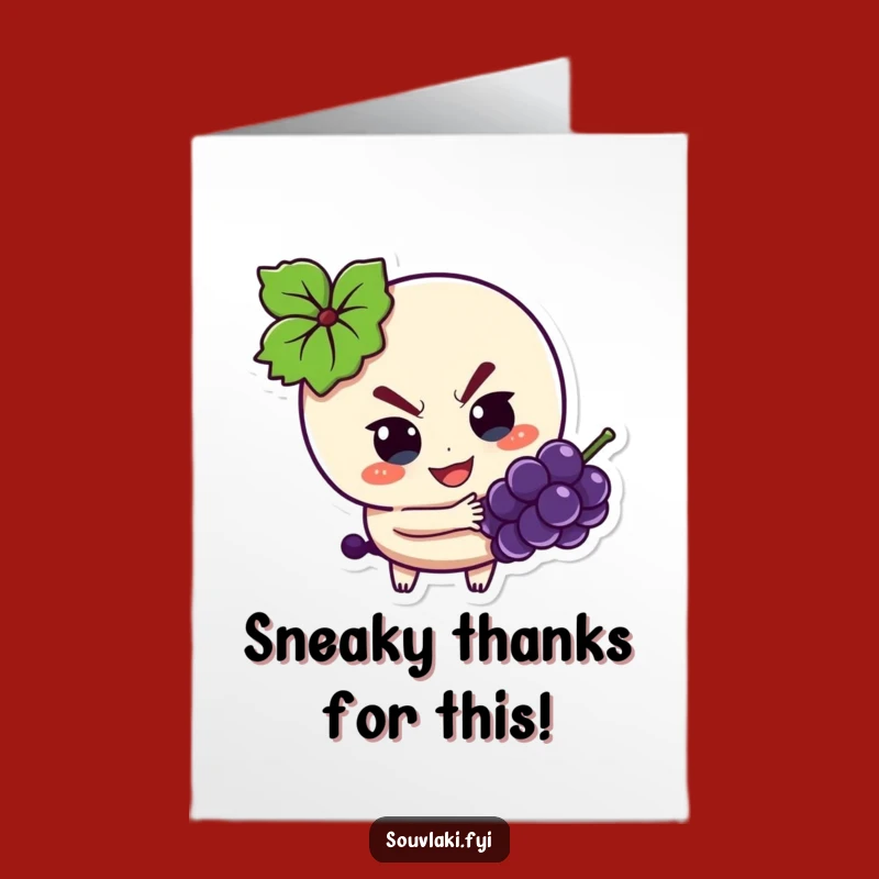Free Printable Thank You Card: Sneaky Souvlaki Grape Funny