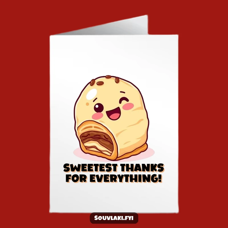 Free Printable Thank You Card: Nutty Baklava Thanks, Downloadable Gift