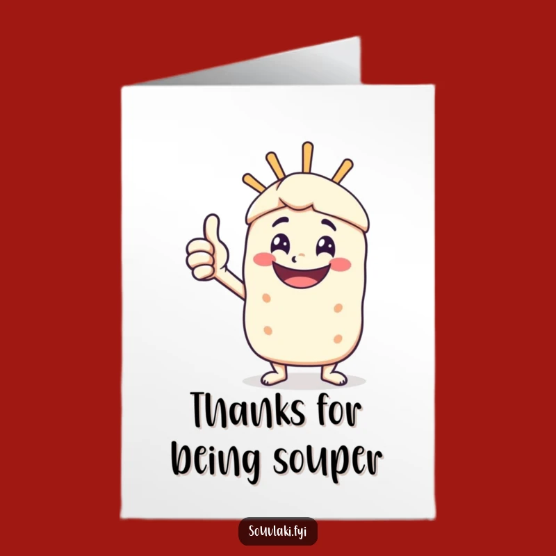 Free Printable Thank You Card: Thumbs-Up Souvlaki for a Funny Downloadable Gift