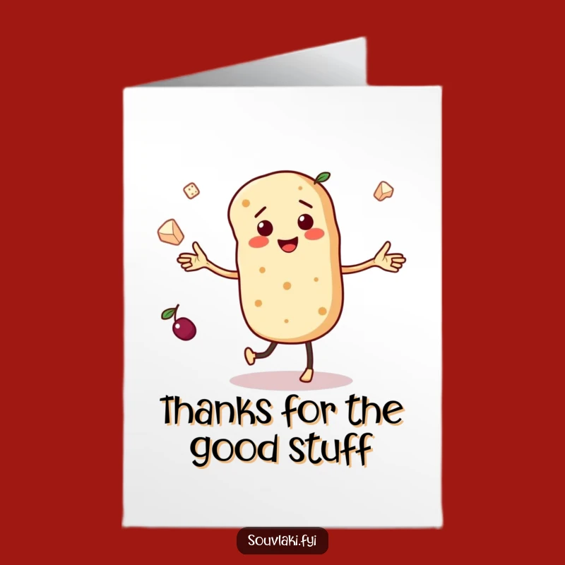Free Printable Pita Bread Thank You Card: Juggling Thanks Download