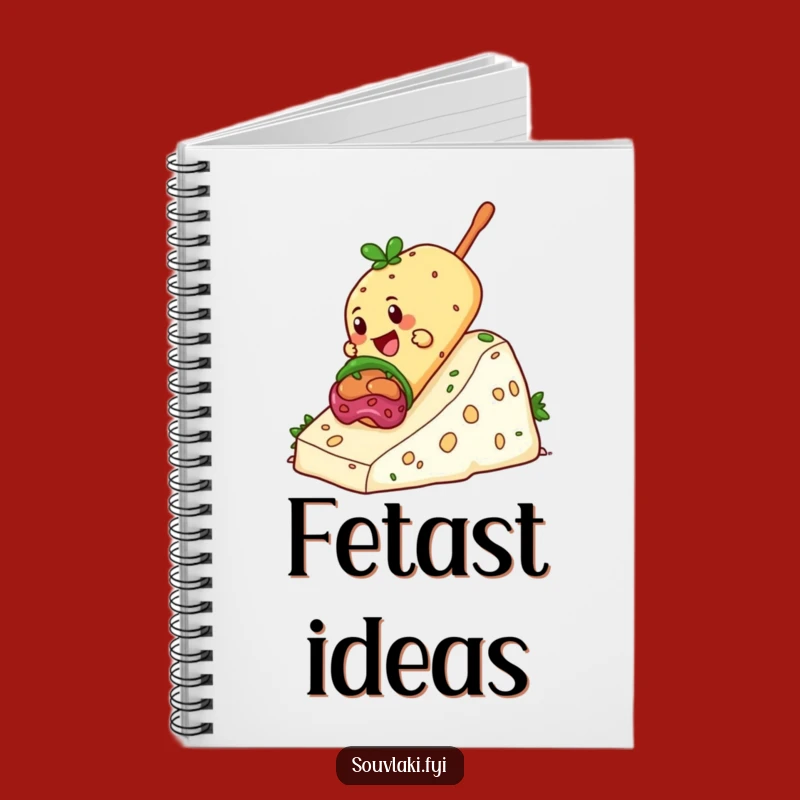 Funny Souvlaki Feta Notebook: Jot Down Ideas with Cheesy Humor