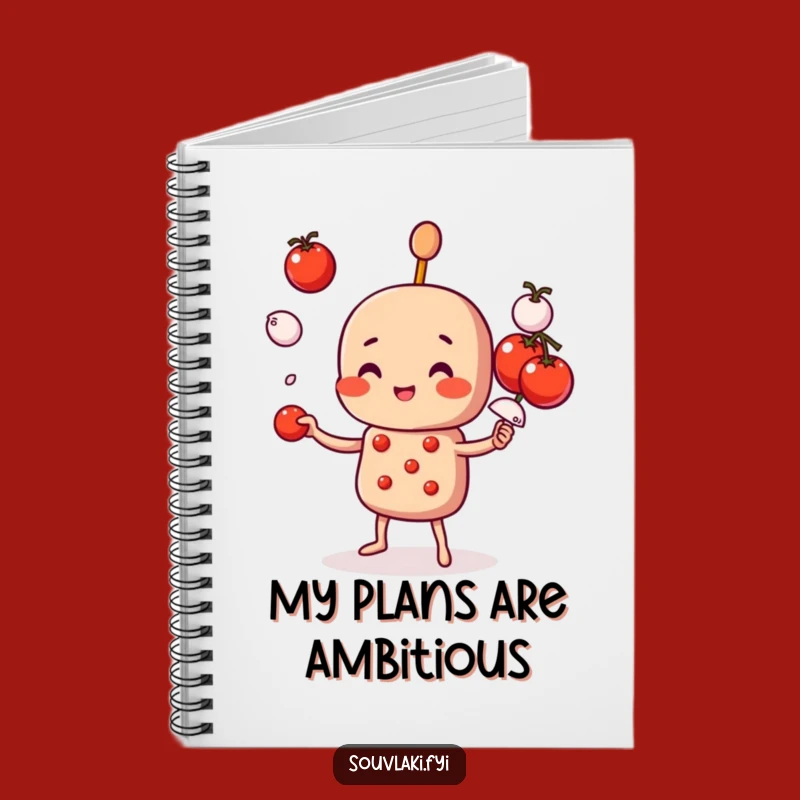 Funny Souvlaki Skewer Notebook: Jot Down Recipes with Culinary Humor