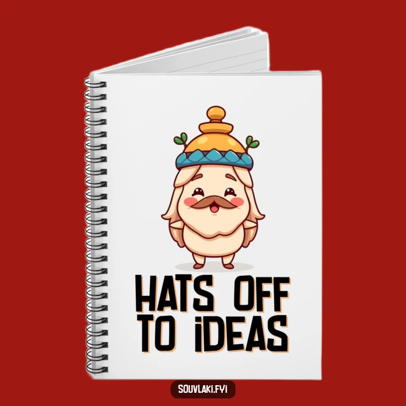 Funny Souvlaki Hat Notebook - Greek Food Cartoon Journal, Perfect for Notes