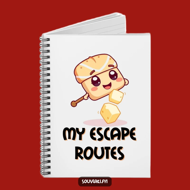 Funny Souvlaki Skewer Feta Antics Notebook - Giggling Journal, Playful Funny Gift