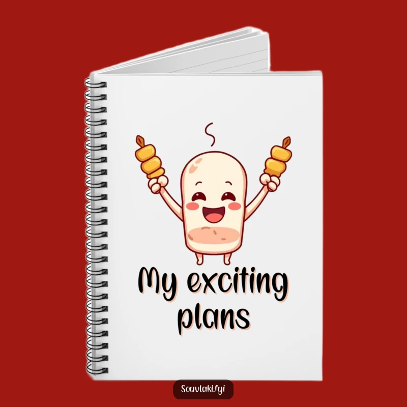 Funny Souvlaki Skewer Cheerful Notes Notebook - Joyous Arms Raised Journal, Fun Funny Gift