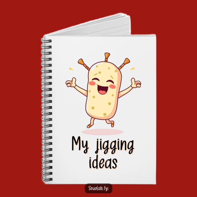 Funny Souvlaki Jig Notebook - Greek Food Cartoon Journal, Perfect for Notes