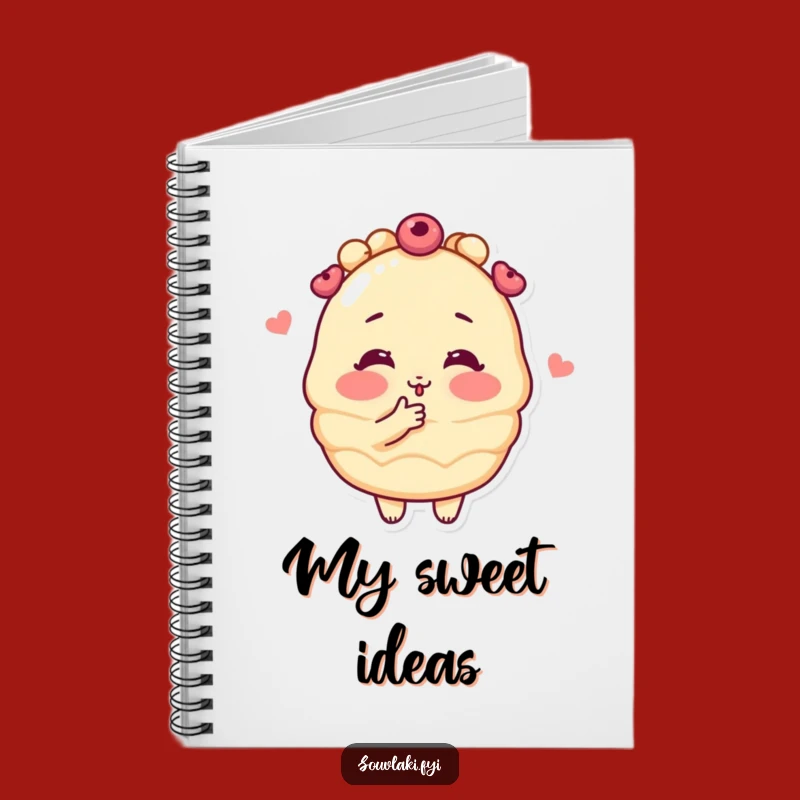 Funny Baklava Kiss Notebook - Cute Pastry Character Journal Gift