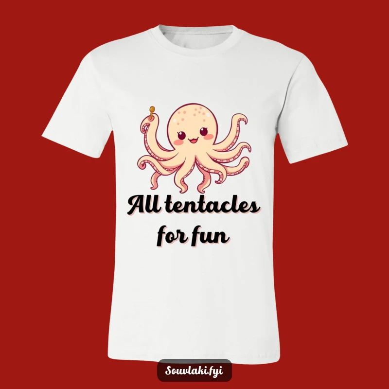 Funny Chubby Octopus Skewer Tee: A Silly Jiggling Character Shirt Gift