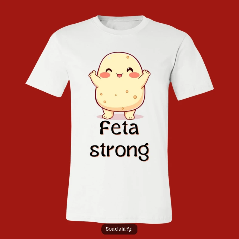 Funny Feta Cheese T-Shirt: Proud Character, Cheesy Victory Tee
