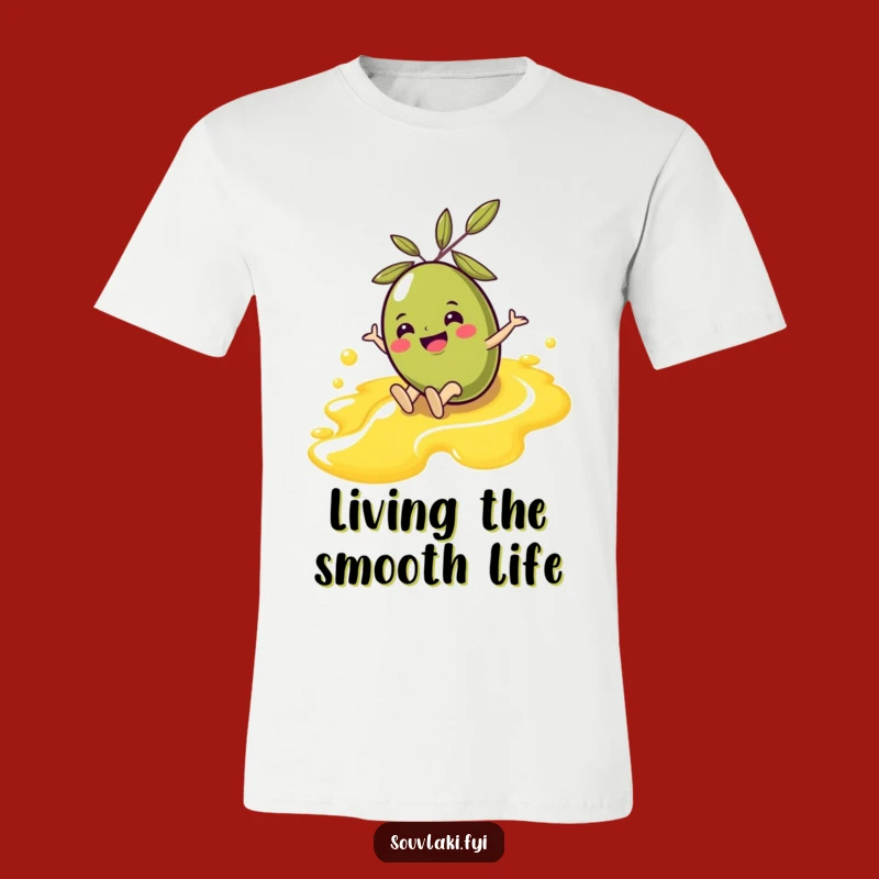Funny Olive Oil Slide T-Shirt - Cheerful Character Action, Awesome Funny Gift!