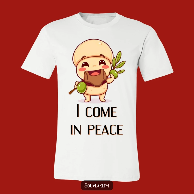 Funny Souvlaki Olive Branch T-Shirt: Wear Your Peace with Humorous Style