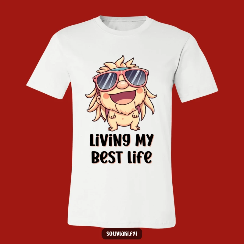 Funny Souvlaki Sunshine T-Shirt: Cool Character Rocking Sunglasses