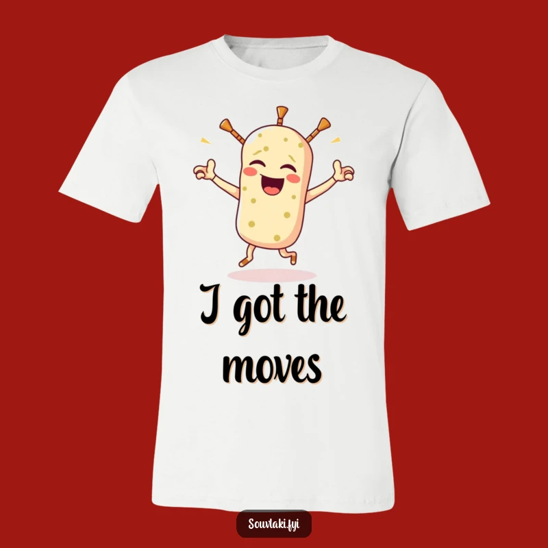Funny Souvlaki Jig T-Shirt - Witty Greek Food Cartoon Tee, Ideal Present