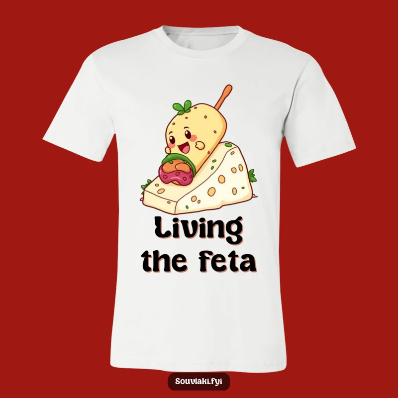 Funny Souvlaki Feta Slide T-Shirt: Wear Your Cheesy Humor
