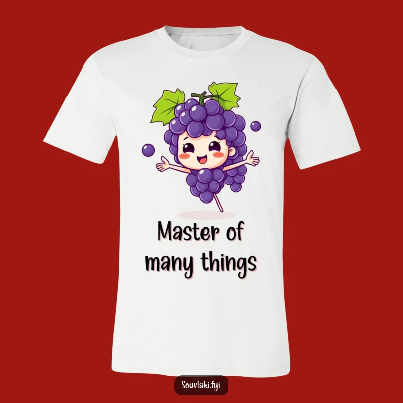 Funny Grape Bunch T-Shirt: Juggling Character Grapes, Hilarious Gift!