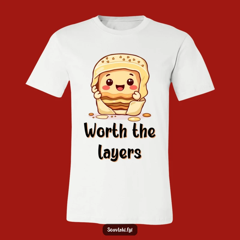 Funny Baklava T-Shirt - Happy Layers Peeling, Deliciously Humorous Tee