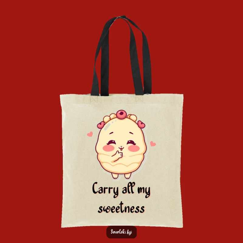 Funny Baklava Kiss Tote Bag - Cute Pastry Character Accessory Gift