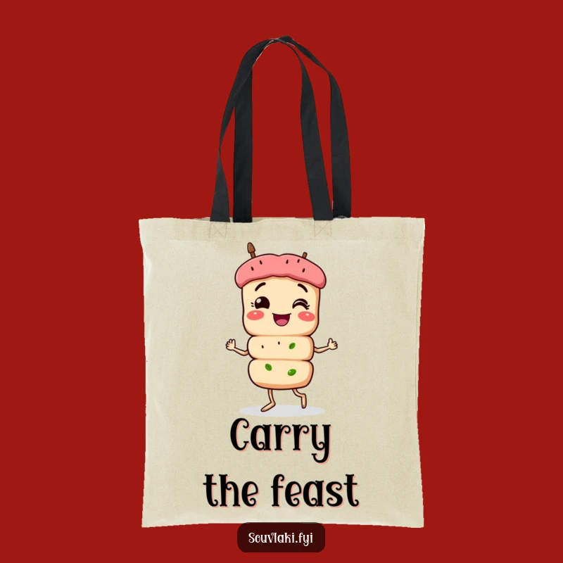 Funny Souvlaki Strut Tote Bag: Chic Skewer Character, Ideal Humorous Gift