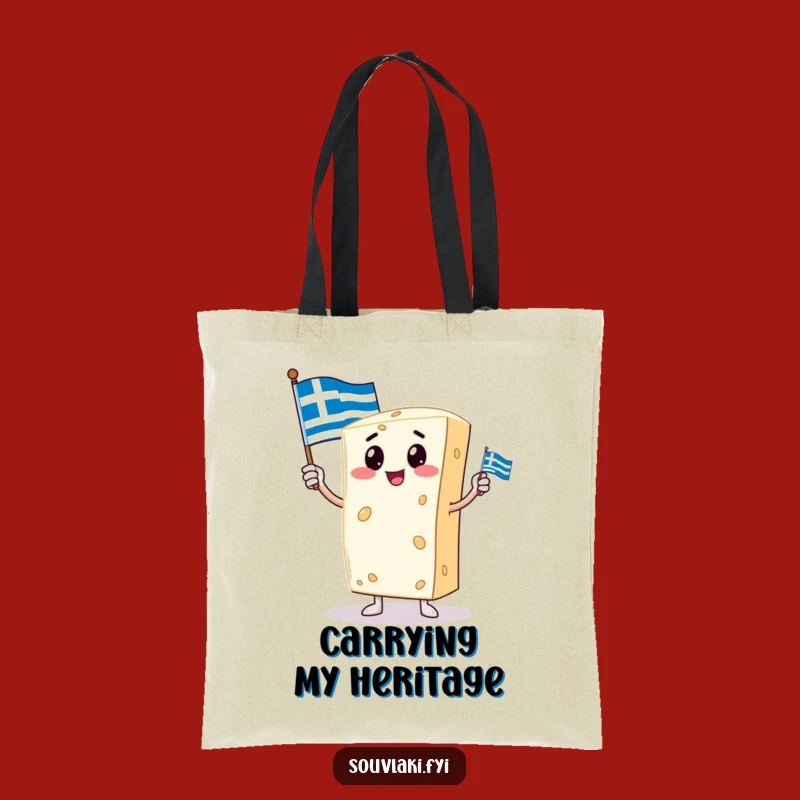 Funny Feta Cheese Tote Bag: Carry Your Greek Pride