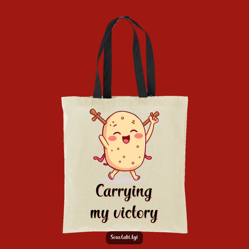 Funny Souvlaki Jig Tote Bag: Winking Greek Eats for Stylish Shopping