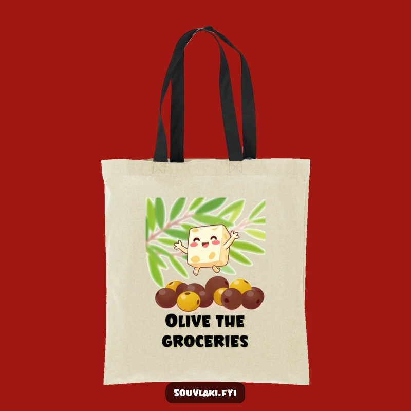 Funny Feta Cheese Leaping Tote Bag - Stylish Mediterranean Carryall Gift