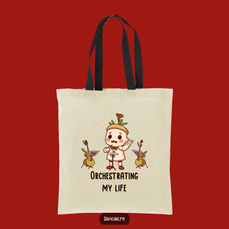 Funny Souvlaki Conductor Tote Bag - Olive Orchestra Carryall