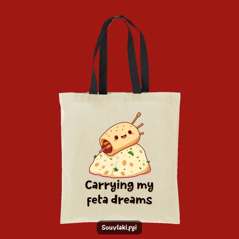 Funny Souvlaki Feta Hill Tote Bag: Carry Your Laughs & Lunches!