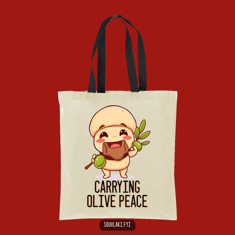 Funny Souvlaki Olive Branch Tote Bag: Carry Your Humor and Groceries