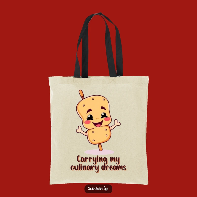 Funny Souvlaki Skewer Tote Bag: Stylish Winking Character Carryall Gift