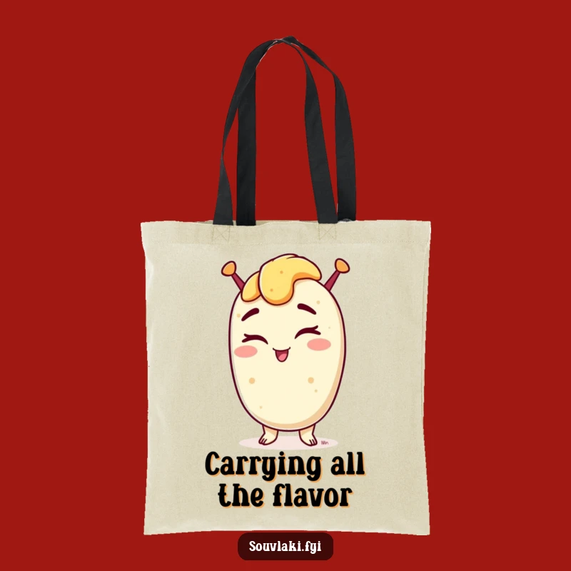 Funny Winking Souvlaki Tote Bag: Carry Your Greek Love Easily
