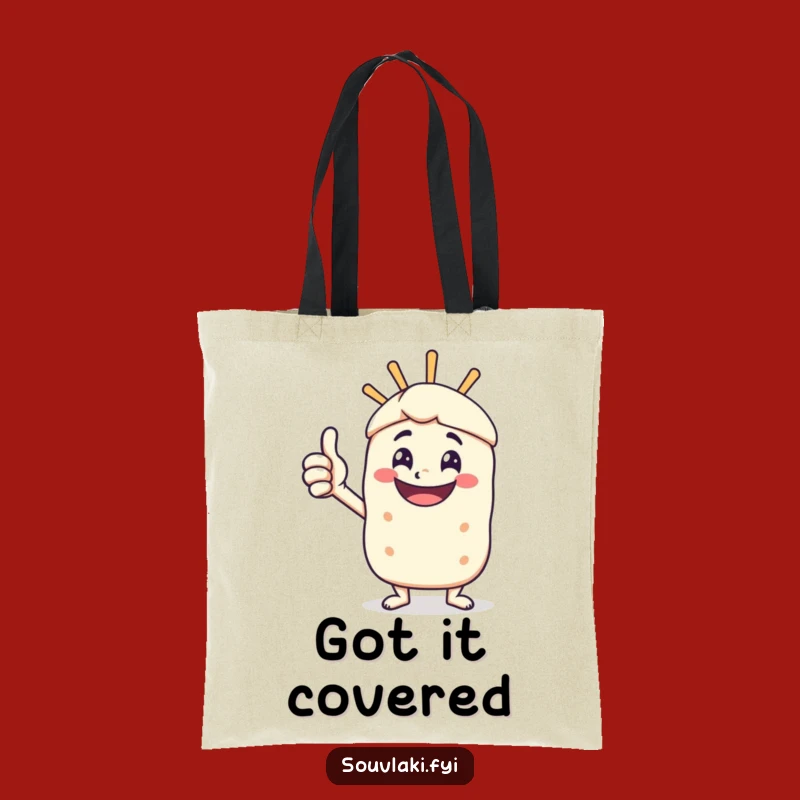 Funny Souvlaki Thumbs Up Tote Bag - Happy Skewer Character Carryall