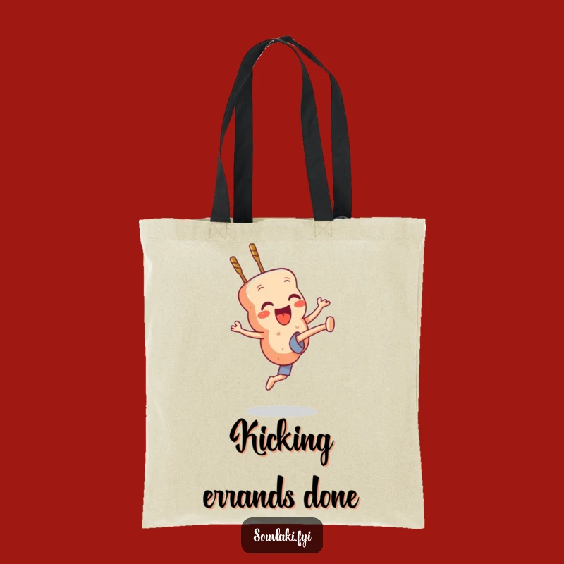 Funny Souvlaki Kick Tote Bag: Carry Your Energy, Skewer Style