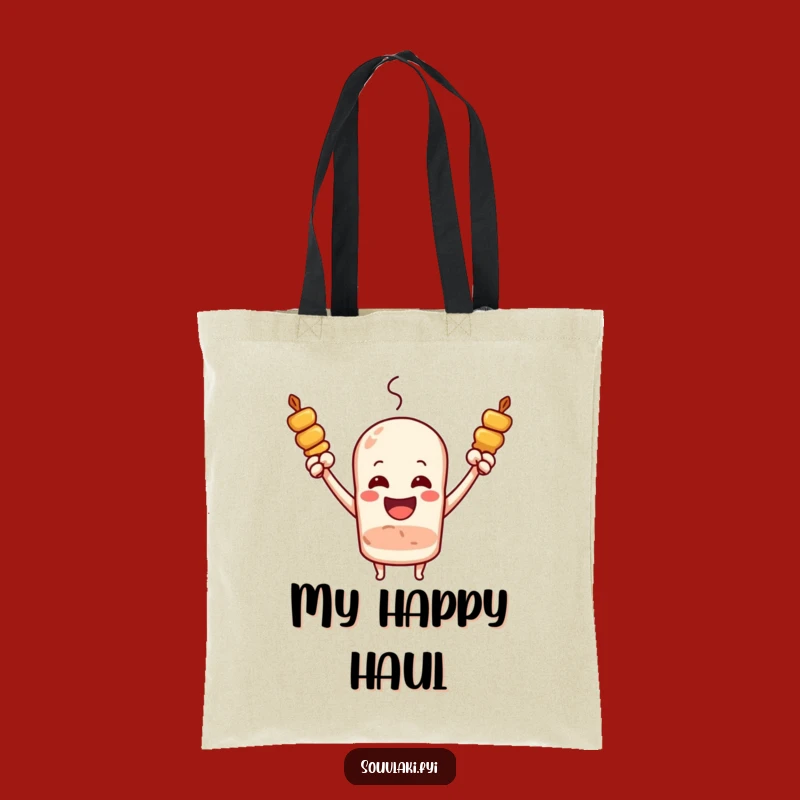 Funny Souvlaki Skewer Cheer Tote Bag - Joyous Arms Raised Bag, Perfect Funny Gift